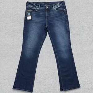 Silver Jeans Women's 31x31 Blue Denim Elyse Slim Bootcut Distressed Mid Rise NWT